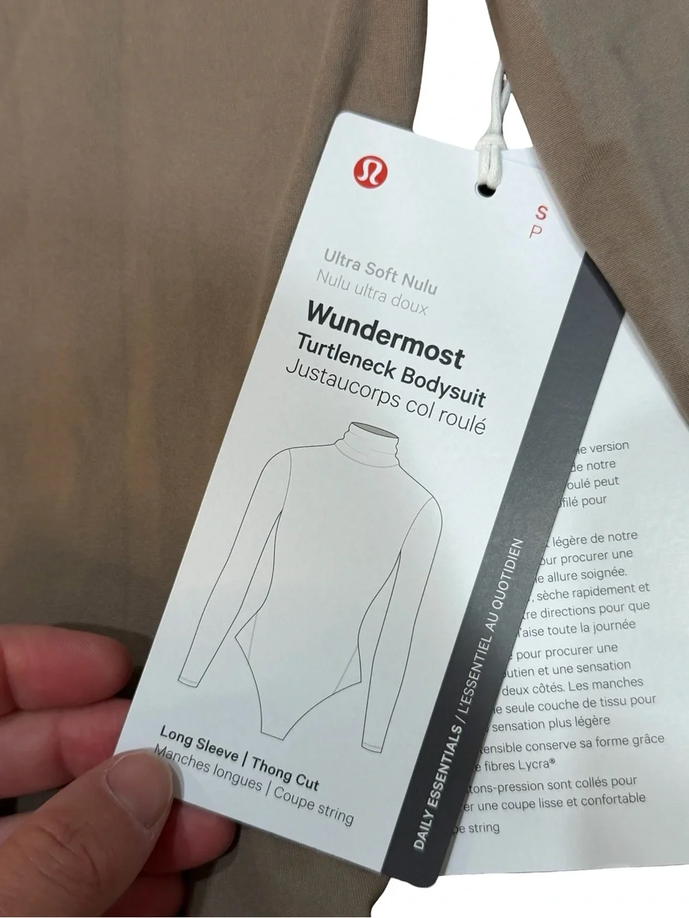 🤎 NWT Lululemon Wundermost Ultra-Soft Nulu Turtleneck Bodysuit Taupetastic Small